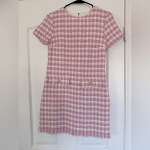 Charming Pink Plaid  Dress
